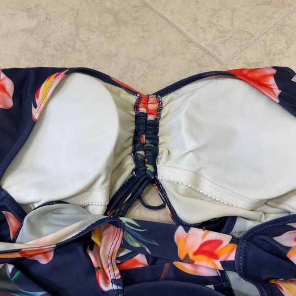 Esprlia Bathing Suit 1 Pc Plus Size 2XL Soft Cup Full Skirt Cut Out Floral Print - Picture 6 of 15